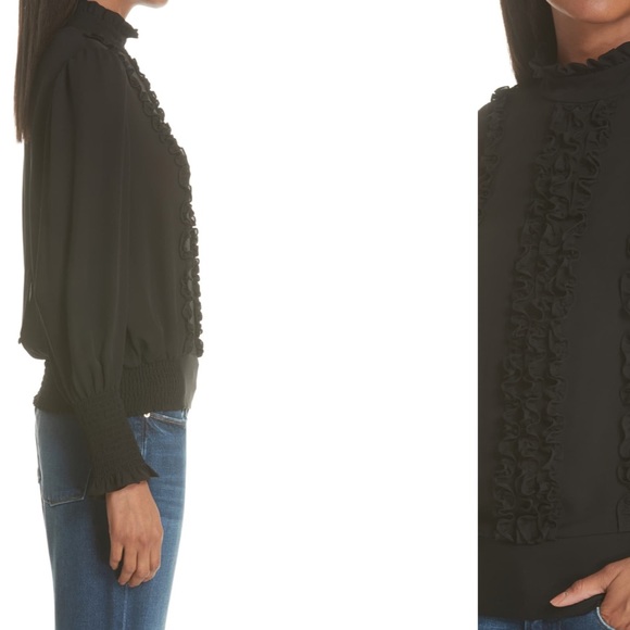 FRAME, Smocked Ruffle Front Blouse - Picture 4 of 8